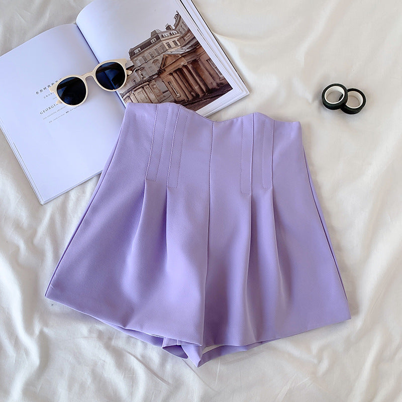 Trendy High-Waisted Casual Wide-Leg Shorts for Women