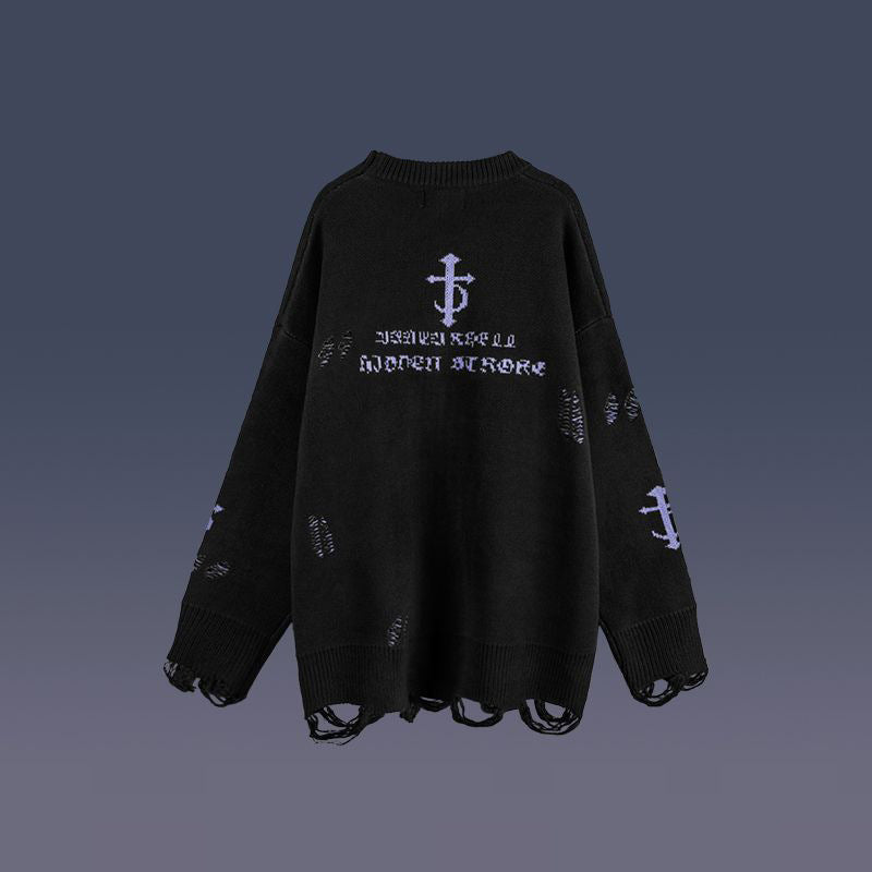 Trendy Oversize Jacquard Sweater for Men and Women