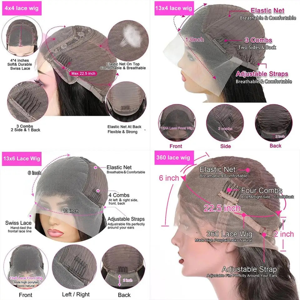 36 38Inch Deep Wave 13x4 Lace Front Wigs Pre Plucked 13x6 Lace Frontal Wigs Human Hair Hd Transparent Lace Wig For Black Women