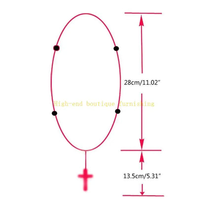 L9NB Rosary Necklace Catholic Rose Beads Religion Long Chain Children