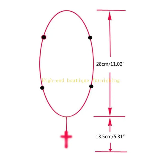 L9NB Rosary Necklace Catholic Rose Beads Religion Long Chain Children