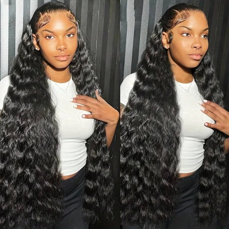 36 38Inch Deep Wave 13x4 Lace Front Wigs Pre Plucked 13x6 Lace Frontal Wigs Human Hair Hd Transparent Lace Wig For Black Women
