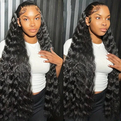 36 38Inch Deep Wave 13x4 Lace Front Wigs Pre Plucked 13x6 Lace Frontal Wigs Human Hair Hd Transparent Lace Wig For Black Women