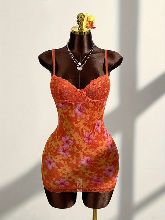 Sexy Lace Print Sheer Bow Butt Skirt, Targeted Development