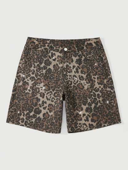 2026 Summer New Leopard Print Faux Denim Style RAW