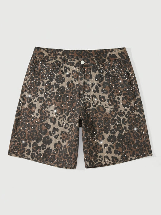 2026 Summer New Leopard Print Faux Denim Style RAW