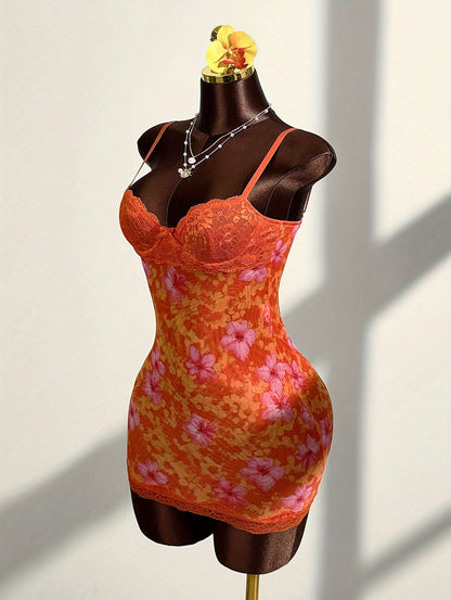 Sexy Lace Print Sheer Bow Butt Skirt, Targeted Development