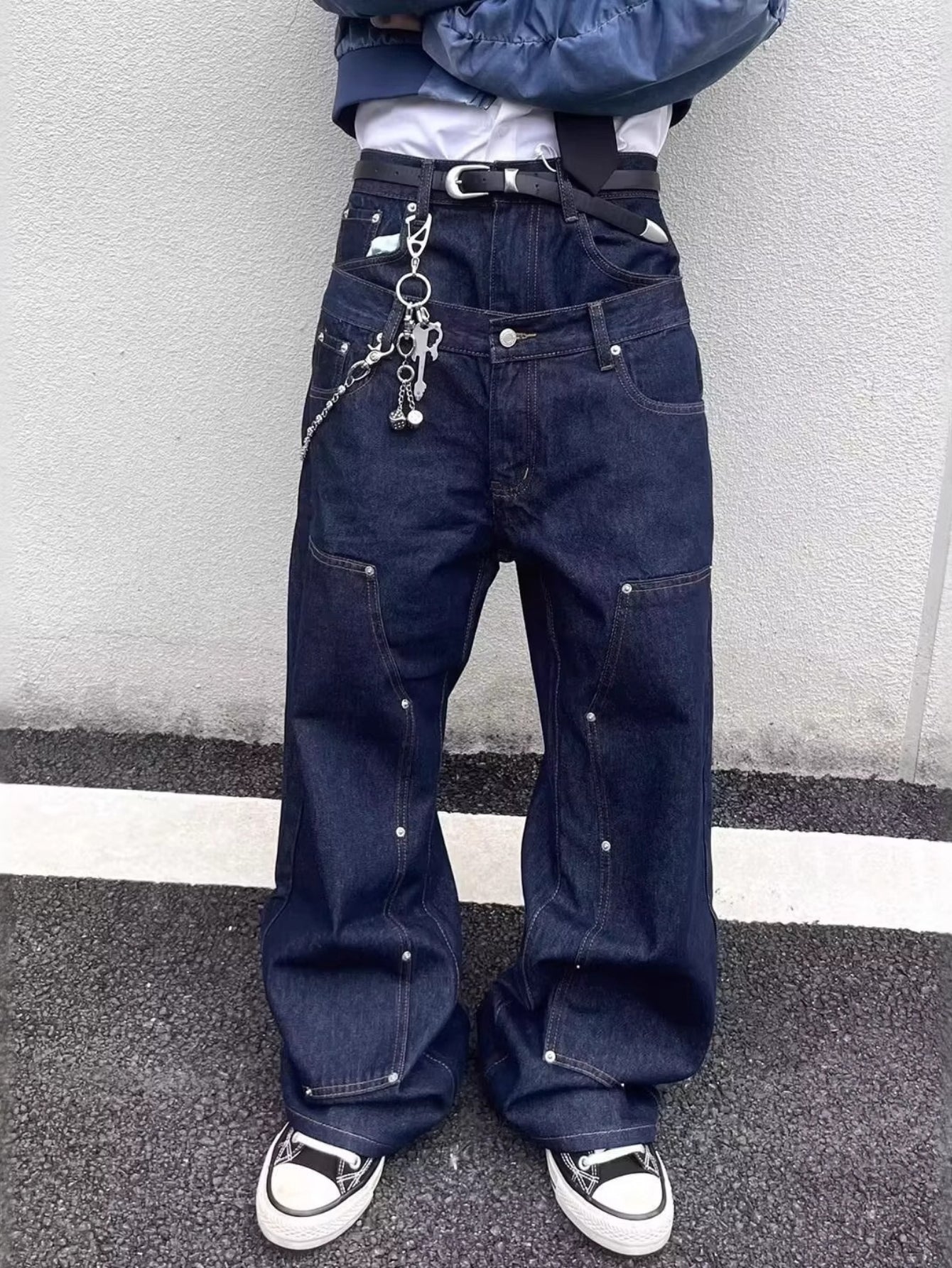 Raw Denim Wide Aesthetic Deconstructed