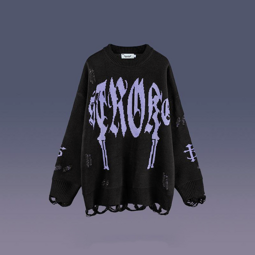 Trendy Oversize Jacquard Sweater for Men and Women