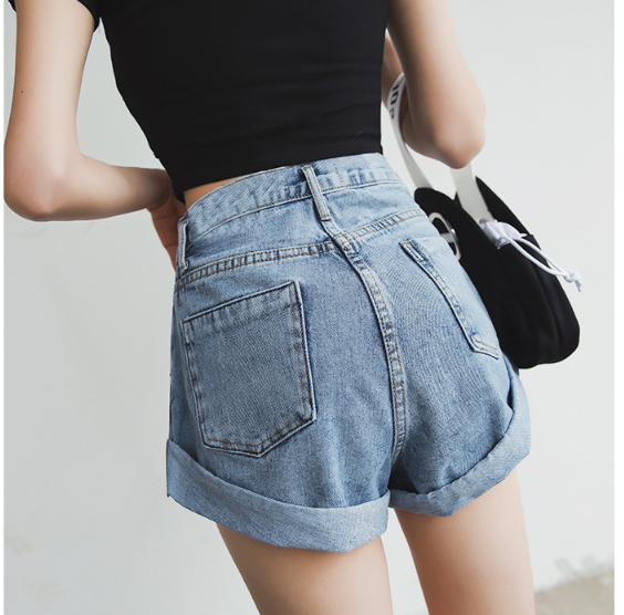 High-Waisted Wide-Leg Denim Shorts for Casual Style