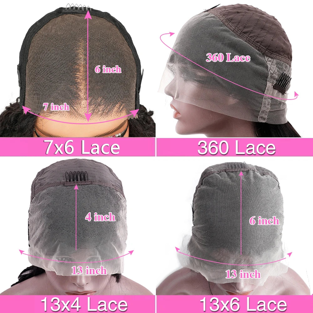 40 46 Inch Deep Wave 13x4 13x6 Lace Front Human Hair Wig 220 Density Curly 360 Full Lace Frontal Wig Human Hair For Black Women