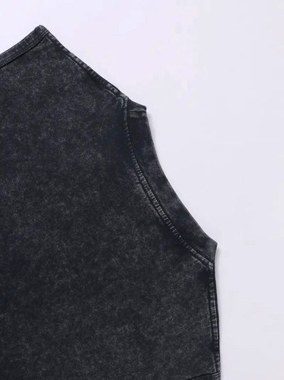 New Arrival Men's Sleeveless Top Retro Vacation Style Vintage Black Doberman GUARDIAN Print Top, Special Fabric Exclusive Print Summer Comfortable and Cool Fashion Versatile Top