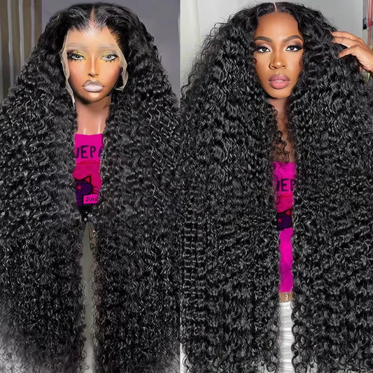 HD Transparent Deep Wave Frontal Wig 13x4/13x6 Curly Lace Front Human Hair Wigs For Women Wet And Wavy Water 7x6 Closure Wig