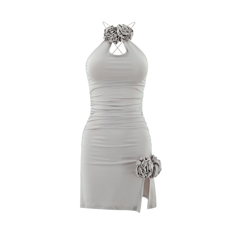 Halter Neck Hollow Sheath Dress for Women