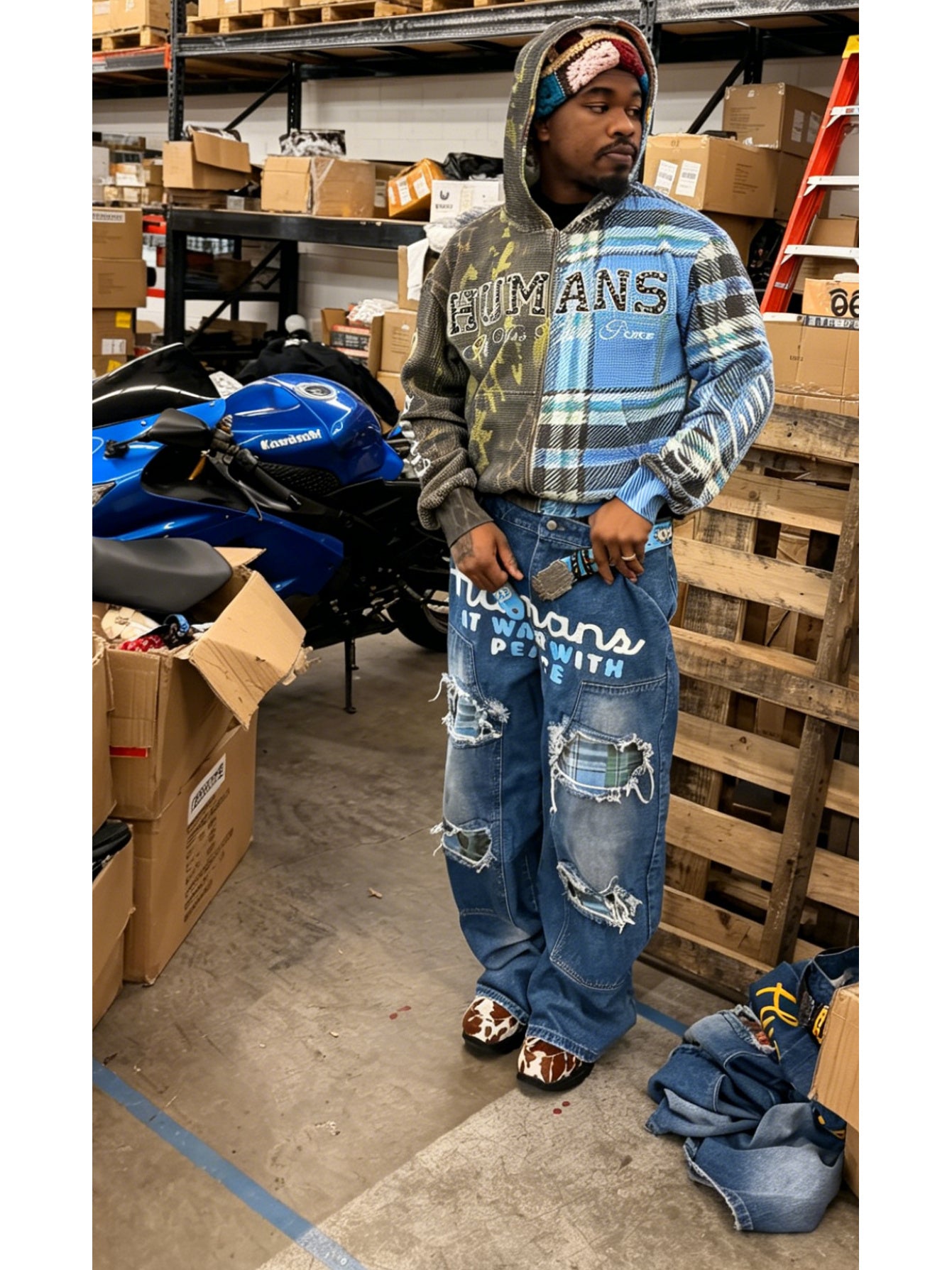 Raw hoodiee, Y2K Hip-Hop Streetwear Jacket