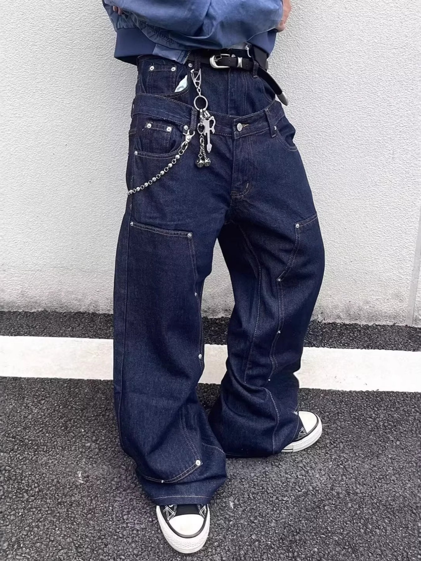Raw Denim Wide Aesthetic Deconstructed