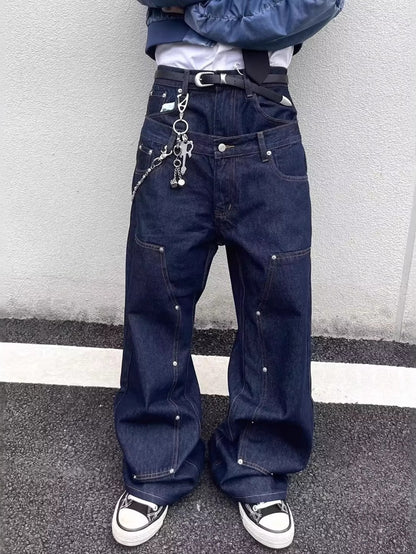 Raw Denim Wide Aesthetic Deconstructed