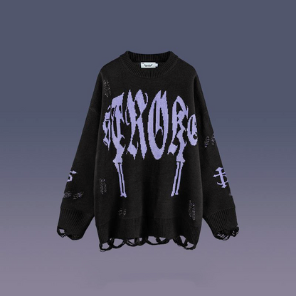 Trendy Oversize Jacquard Sweater for Men and Women
