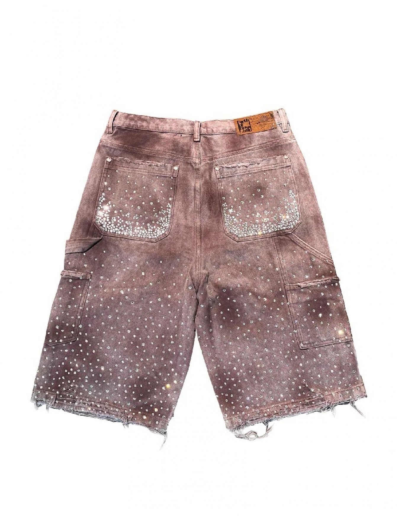 Men'S Y2K Rhinestone Denim Shorts,