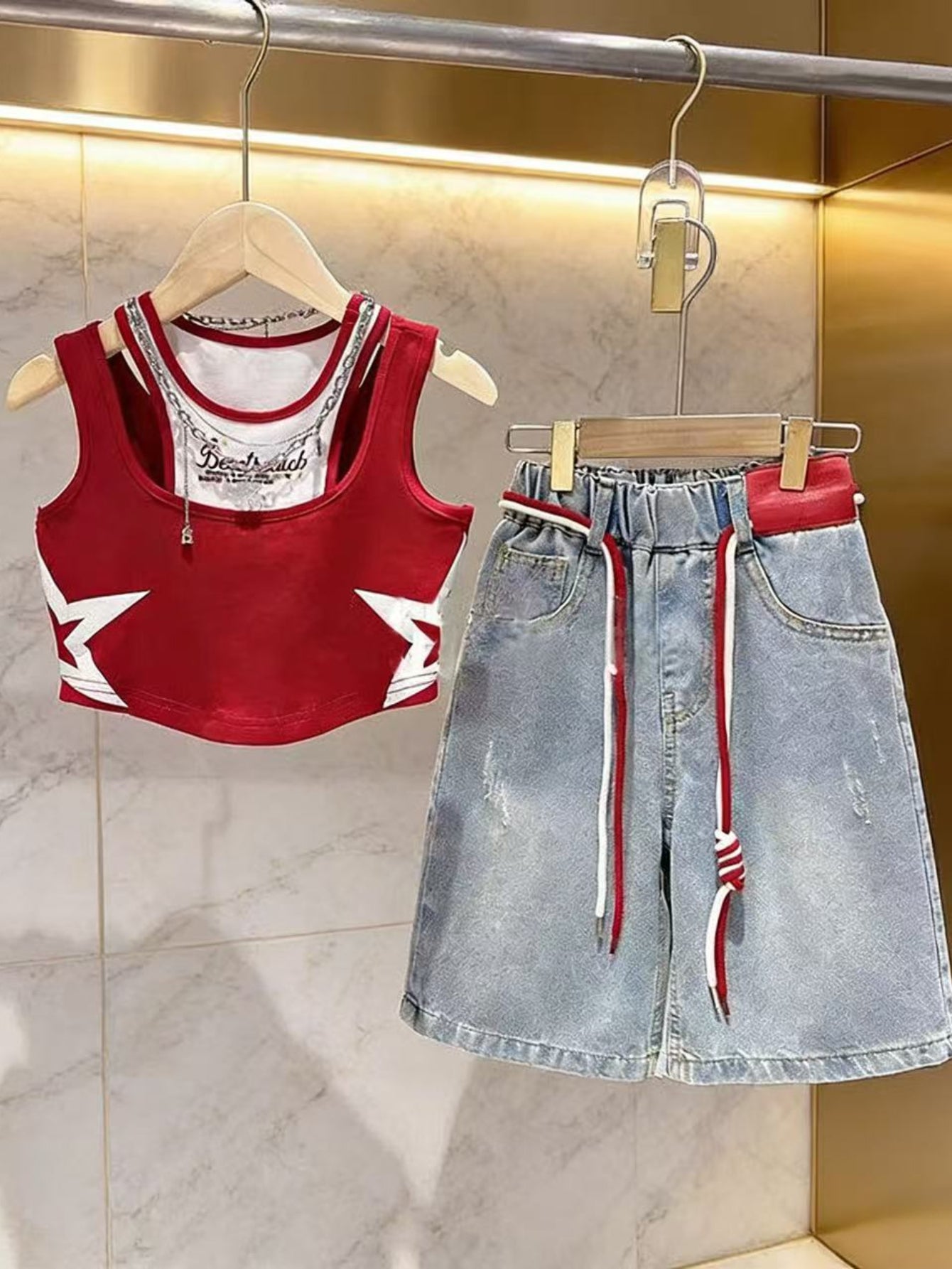 Y2k RLG Kpop 2pcs Set,