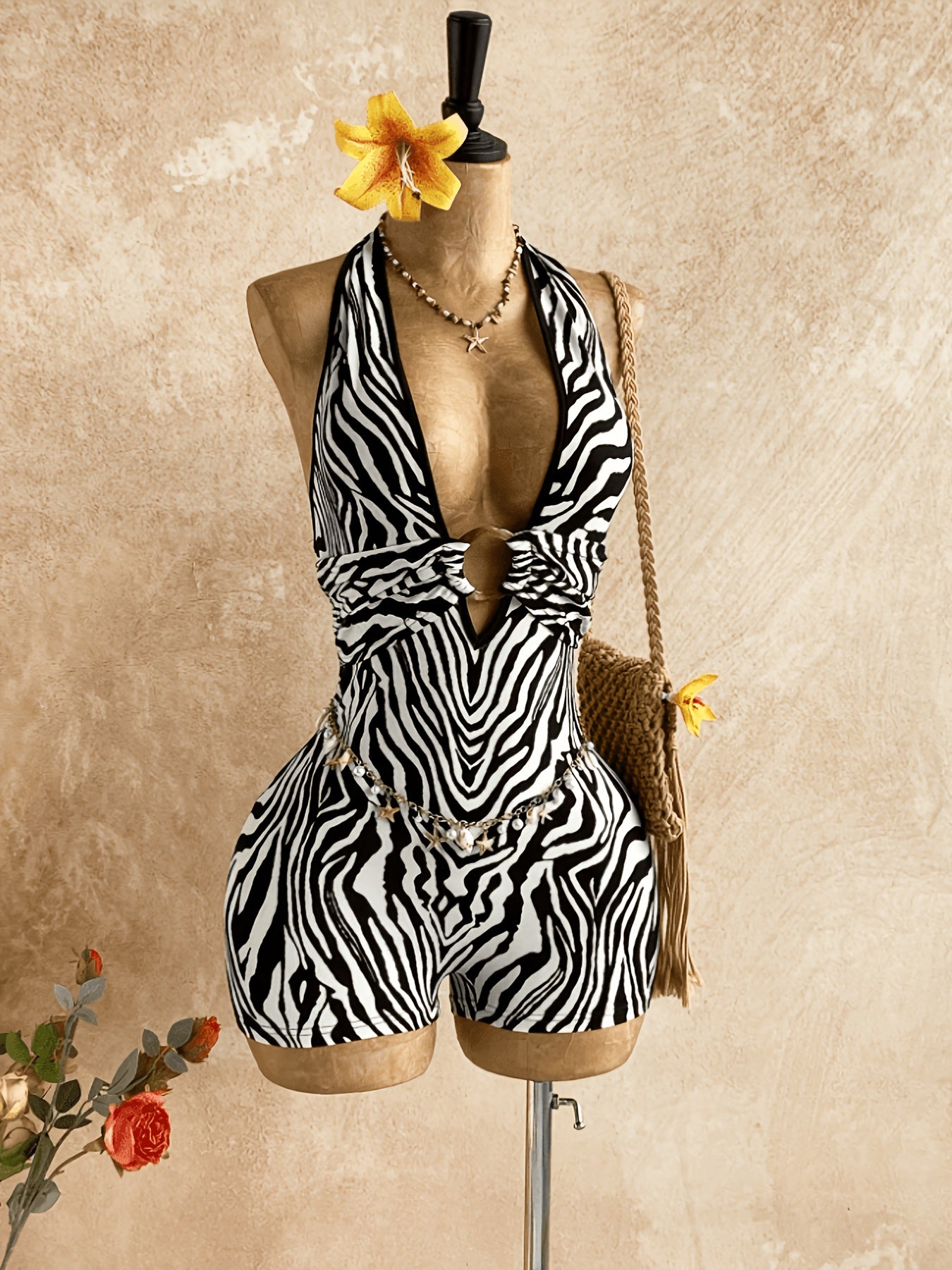 V-Neck Backless Jumpsuit  Retro Sexy Style Jumpsuit
