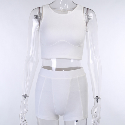 Fashionable Women's Sports Vest and Shorts Set