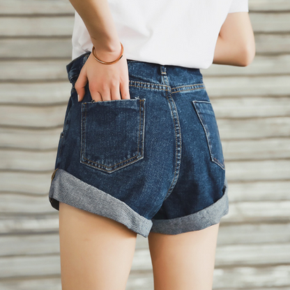 High-Waisted Wide-Leg Denim Shorts for Casual Style