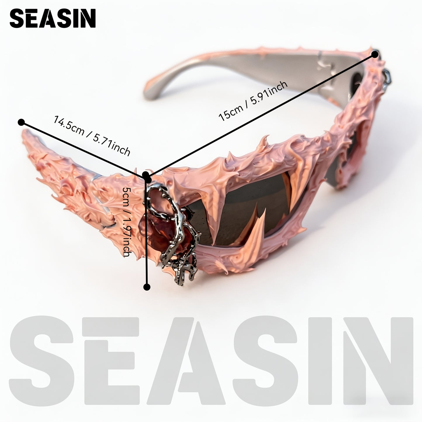 Sapphire Thorn-Decorated Glasses, Couple's Gift, Handcrafted Fashion Eyewear for Daily Wear and Parties. Handmade Product; Slight Variations in Details May Occur. Please Consider Carefully Before Purchasing If This Is a Concern