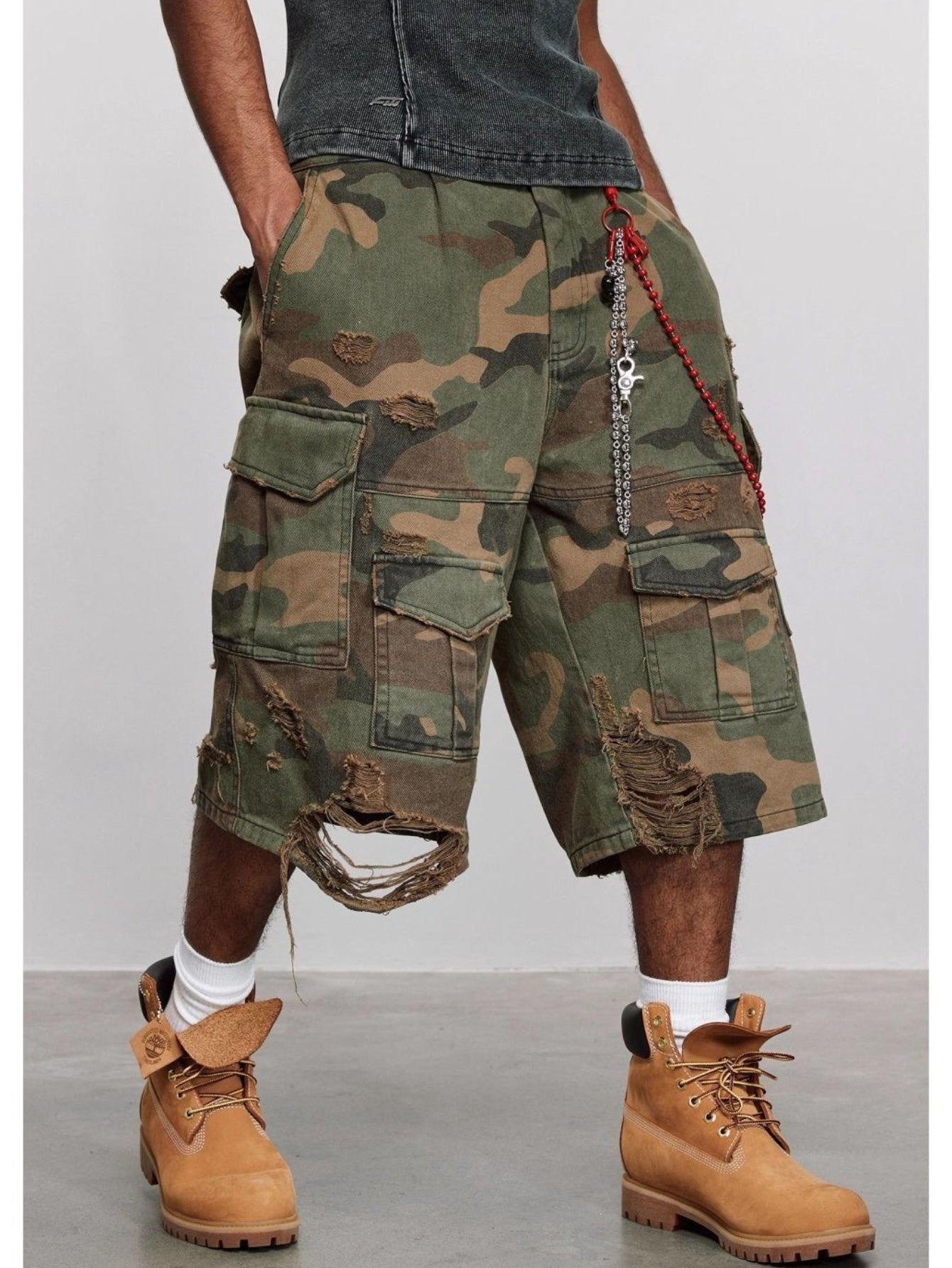 Men's American Vintage Camouflage Distressed