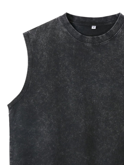 Teen Trendy 100 Percent Cotton Vintage Washed Sleeveless Tank Top Y2K Summer Vest Loose Breathable Athletic Cut Off Tee American High Street Ins Style Casual Outerwear Fitness Versatile God Plan Blindfolded Cupid Angel Graphic Print, for Teenager