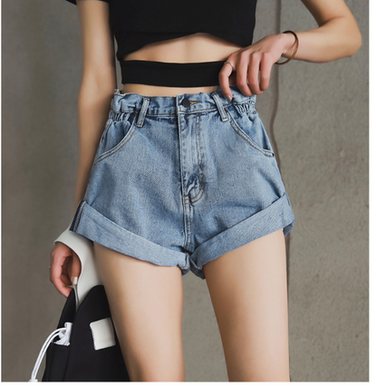 High-Waisted Wide-Leg Denim Shorts for Casual Style
