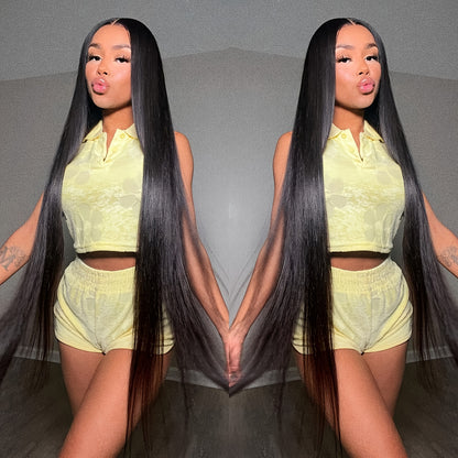 TIMOPOL Full 13X4 HD Lace Frontal Wigs Straight Virgin Human Hair Lace Frontal Wigs 200% Invisible 0.1Mm Ultra-Thin Frayed Ends Lace Front Wig Pre Plucked Tiny Knots