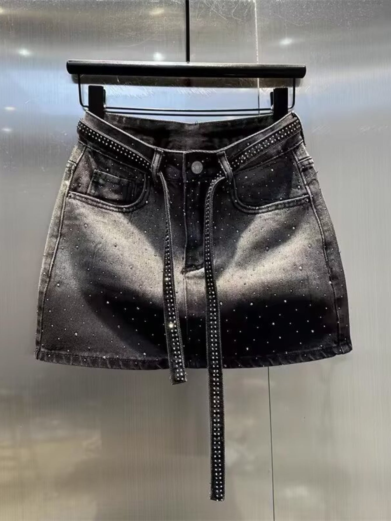 High-Waisted Denim Mini Skirt for Women