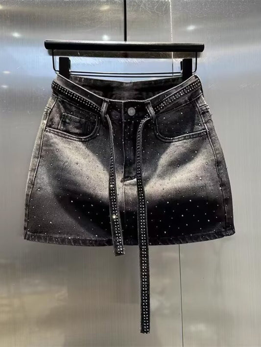 High-Waisted Denim Mini Skirt for Women