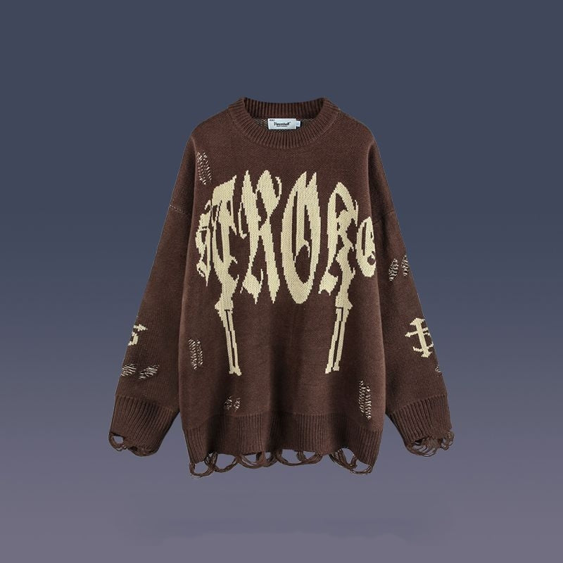Trendy Oversize Jacquard Sweater for Men and Women