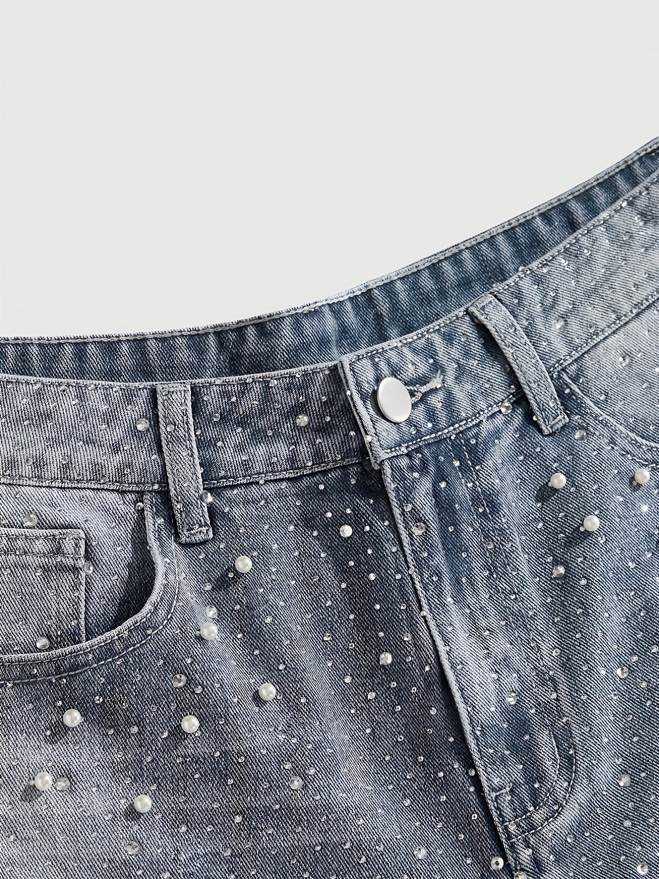 Full Diamond And Pearl Decoration, Streetwear Style, Y2K Retro